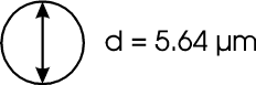 sphere with diameter 5.64 um